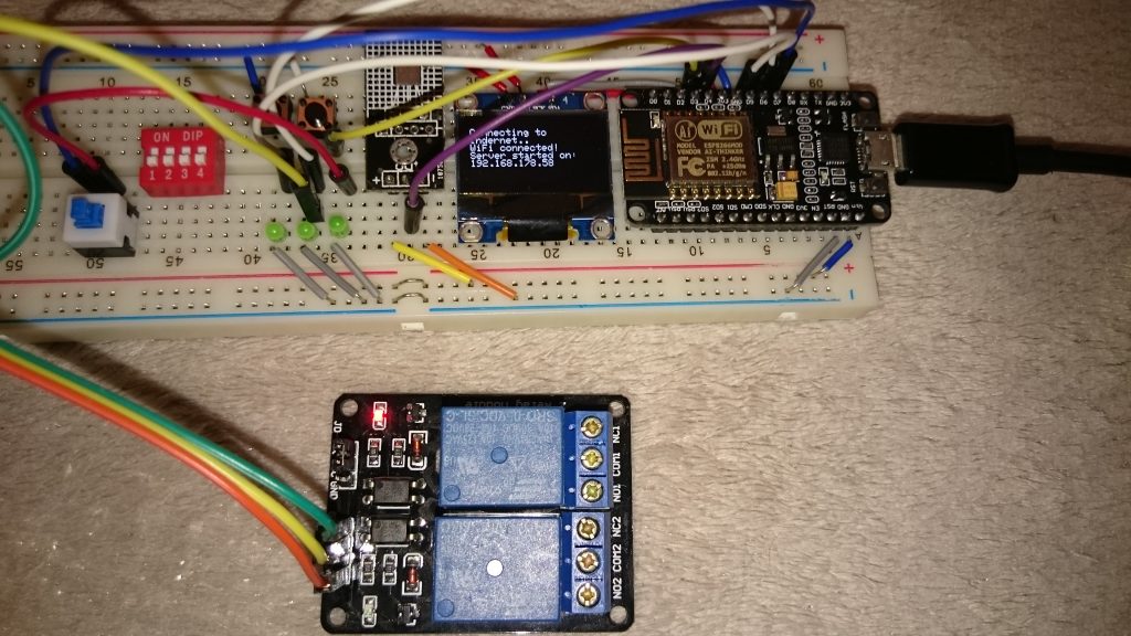 Prototyping with an ESP8266, BME280/BH1750 Sensors and, 0.96" I2C OLED 128X64 and some relay